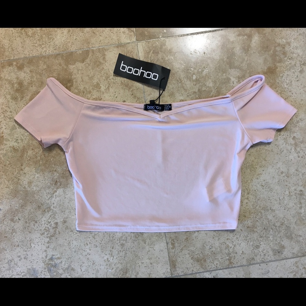 Boohoo Crop Top, 8, Nude